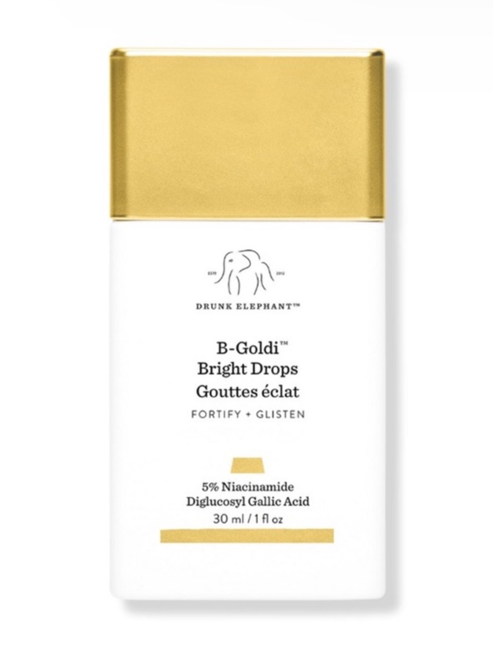 Drunk Elephant B-Goldi Bright Drops - White & Gold Bottle